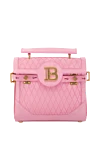 Balmain Сумка из замши розовая женская - логотип бренда, золотая фурнитура. 100% замша. Размеры: 23 х 20 х 11 см. Длина ремня: плечевой ремень: 110 см. четвертьоборотная застежка B-Twist. внутренний карман на молнии,. внутренний кожаный карман для карточек. Страна производитель: Франция. Уход: специализированная чистка - фото 1