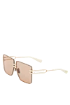 Balmain Women's yellow metal sunglasses for sun protection - brand logo. metal. brown. Country of manufacture: Italy. Care: specialized cleaning - photo 3