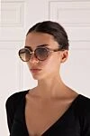 Очки солнцезащитные женские коричневые из металла и пластика Balmain - логотип бренда. металл, пластик. коричневый. Страна производитель: Франция. Уход: специализированная чистка - фото 2