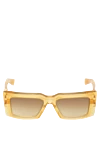 Balmain Women's yellow plastic sunglasses for sun protection - brand logo. plastic. brown. Country of manufacture: Italy. Care: specialized cleaning - photo 1