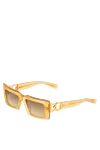 Balmain Women's yellow plastic sunglasses for sun protection - brand logo. plastic. brown. Country of manufacture: Italy. Care: specialized cleaning - photo 3