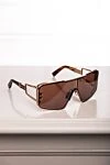 Balmain Men's brown metal and plastic sunglasses - brand logo, blinders. metal, plastic. brown. Country of manufacture: Italy. Care: specialized cleaning - photo 7