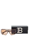 Balmain Men's brown metal and plastic sunglasses - brand logo, blinders. metal, plastic. brown. Country of manufacture: Italy. Care: specialized cleaning - photo 5