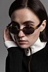 Women's yellow metal sunglasses Balmain - brand logo. metal. black. Country of manufacture: Italy. Care: specialized cleaning - photo 6