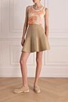 Beige cotton mini skirt for women Dior - 100% cotton. Closure: zipper. Country of manufacture: Italy. Care: specialized cleaning - photo 2