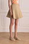 Dior Beige cotton mini skirt for women - 100% cotton. Closure: zipper. Country of manufacture: Italy. Care: specialized cleaning - photo 3