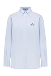 Prada Women's cotton shirt blue - 100% cotton. Closure: buttons. Country of manufacture: Italy. Care: specialized cleaning - photo 1