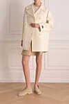 White wool and polyamide coat for women Prada - 90% wool, 10% polyamide. Closure: buttons. two side pockets. Country of manufacture: Italy. Care: specialized cleaning - photo 2