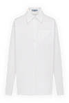 Prada Women's white cotton shirt - 100% cotton. Closure: buttons. chest pocket. Country of manufacture: Italy. Care: specialized cleaning - photo 1