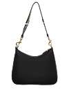 Black women's genuine leather bag Prada - brand logo. 100% genuine leather. Closure: zipper. Country of manufacture: Italy. Care: specialized cleaning - photo 4