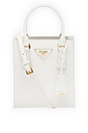 Prada Women's genuine leather bag white - brand logo, keychain with ring. 100% genuine leather. Country of manufacture: Italy. Care: specialized cleaning - photo 5