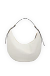 Women's white bag made of genuine leather Prada - brand logo. 100% genuine leather. Closure: zipper. Country of manufacture: Italy. Care: specialized cleaning - photo 4