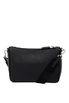 Black men's shoulder bag made of genuine leather Prada - 100% genuine leather. Closure: zipper. zippered pockets. Country of manufacture: Italy. Care: specialized cleaning - photo 4