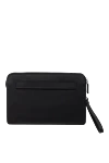 Men's black genuine leather clutch Prada - brand logo. Closure: zipper. Country of manufacture: Italy. Care: specialized cleaning - photo 4