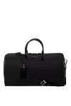 Prada Men's black travel bag made of polyamide - Decor: brand logo. Composition: 100% polyamide. Closure: zipper. Country of manufacture: Italy. Care: specialized cleaning - photo 5