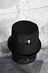 Panama hat made of polyamide for women black Prada - brand logo. 100% polyamide. Country of manufacture: Italy. Care: specialized cleaning - photo 6