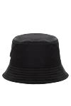 Prada Panama hat made of polyamide for women black - brand logo. 100% polyamide. Country of manufacture: Italy. Care: specialized cleaning - photo 3