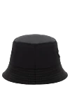 Panama hat made of polyamide for women black Prada - brand logo. 100% polyamide. Country of manufacture: Italy. Care: specialized cleaning - photo 4