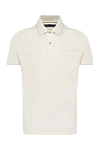 Loro Piana Polo made of cotton and elastane for men white - 96% cotton, 4% elastane. Closure: buttons. Country of manufacture: Italy. Care: specialized cleaning - photo 1