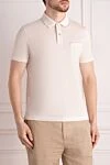 Loro Piana Polo made of cotton and elastane for men white - 96% cotton, 4% elastane. Closure: buttons. Country of manufacture: Italy. Care: specialized cleaning - photo 3