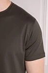 Loro Piana Однотонная мужская футболка благородного оттенка хаки из шелка и хлопка (уценка) - 40% хлопок, 60% шелк. Страна производитель: Италия. Уход: специализированная чистка - фото 5