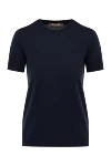 Loro Piana Women's blue T-shirt made of cotton - 100% cotton. Country of manufacture: Italy. Care: specialized cleaning - photo 1