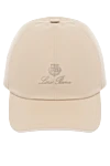 Loro Piana Polyester cap for men beige - brand logo. 100% polyester. Country of manufacture: Italy. Care: specialized cleaning - photo 1