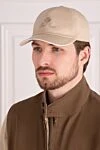 Polyester cap for men beige Loro Piana - brand logo. 100% polyester. Country of manufacture: Italy. Care: specialized cleaning - photo 2