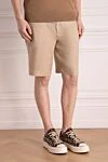 Loro Piana Men's beige linen shorts - 100% linen. drawstring, buttons, zipper. two side, two back pockets. Country of manufacture: Italy. Care: specialized cleaning - photo 3