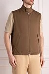 Loro Piana Brown cotton vest for men - 100% cotton. Closure: zipper. two side. Country of manufacture: Italy. Care: specialized cleaning - photo 3