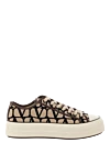 Valentino Beige men's sneakers made of textile. - pattern pattern. 32% cotton, 31% polyester, 37% viscose. Closure: laces. Country of manufacture: Italy. Care: specialized cleaning - photo 1