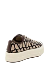 Beige men's sneakers made of textile. Valentino - pattern pattern. 32% cotton, 31% polyester, 37% viscose. Closure: laces. Country of manufacture: Italy. Care: specialized cleaning - photo 4