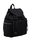 Valentino Black men's backpack made of polyester and cotton - 68% polyester, 32% cotton. zipper, locks. zippered pockets. Country of manufacture: Italy. Care: specialized cleaning - photo 3