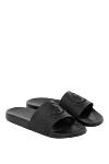 Moncler Men's blue elastodine flip-flops - brand logo. 100% elastodin. Country of manufacture: Italy. Care: specialized cleaning - photo 3