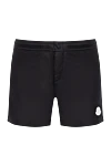 Moncler Black men's beach shorts made of polyamide - brand logo. 100% polyamide. Closure: button, zipper. two side pockets, one back pocket. Country of manufacture: Italy. Care: specialized cleaning - photo 1