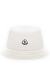 Moncler Panama hat made of polyester for women white - brand logo. 100% polyester. Country of manufacture: Italy. Care: specialized cleaning - photo 1