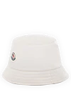 Moncler Panama hat made of polyester for women white - brand logo. 100% polyester. Country of manufacture: Italy. Care: specialized cleaning - photo 3