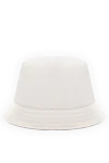 Panama hat made of polyester for women white Moncler - brand logo. 100% polyester. Country of manufacture: Italy. Care: specialized cleaning - photo 4