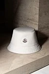 Moncler Panama hat made of polyester for women white - brand logo. 100% polyester. Country of manufacture: Italy. Care: specialized cleaning - photo 5