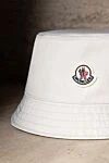 Panama hat made of polyester for women white Moncler - brand logo. 100% polyester. Country of manufacture: Italy. Care: specialized cleaning - photo 6