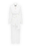 MSGM White women's suit with trousers made of linen and viscose. - 56% linen, 44% viscose. belt. two side pockets. Country of manufacture: Italy. Care: specialized cleaning - photo 1