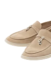 Fleur de Paris Women's beige suede loafers - contrast sole, pendant. 100% suede. Country of manufacture: Italy. Care: specialized cleaning - photo 5