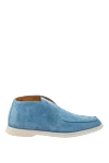 Fleur de Paris Women's blue suede loafers - contrast sole. 100% suede. Country of manufacture: Italy. Care: specialized cleaning - photo 1