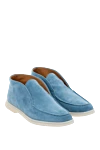 Fleur de Paris Women's blue suede loafers - contrast sole. 100% suede. Country of manufacture: Italy. Care: specialized cleaning - photo 3