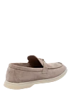 Women's beige suede loafers Fleur de Paris - contrast sole. 100% suede. Country of manufacture: Italy. Care: specialized cleaning - photo 4