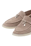 Fleur de Paris Women's beige suede loafers - contrast sole. 100% suede. Country of manufacture: Italy. Care: specialized cleaning - photo 5