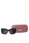 Miu Miu Women's black sunglasses with logo - brand logo. plastic. black. Country of manufacture: Italy. Care: specialized cleaning - photo 5