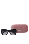 Miu Miu Women's black sunglasses with logo - brand logo. gradient lenses. plastic. black. Country of manufacture: Italy. Care: specialized cleaning - photo 5