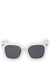 Miu Miu Women's white sunglasses with logo - brand logo. plastic. black. Country of manufacture: Italy. Care: specialized cleaning - photo 1