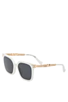 Miu Miu Women's white sunglasses with logo - brand logo. plastic. black. Country of manufacture: Italy. Care: specialized cleaning - photo 3